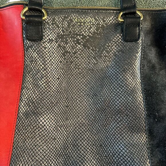 HAMMITT LA Handbag Hobo Tote Gray Black Red Leather Suede Large Purse RARE Style - Picture 6 of 16